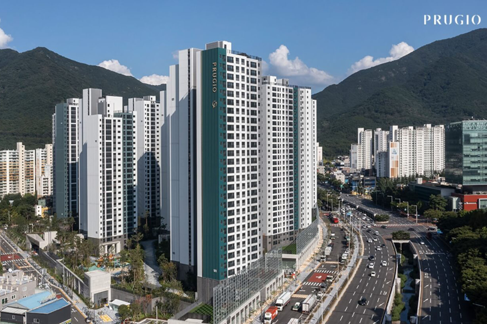 상인 푸르지오 센터파크 990세대 대단지 대표 조감도 전경